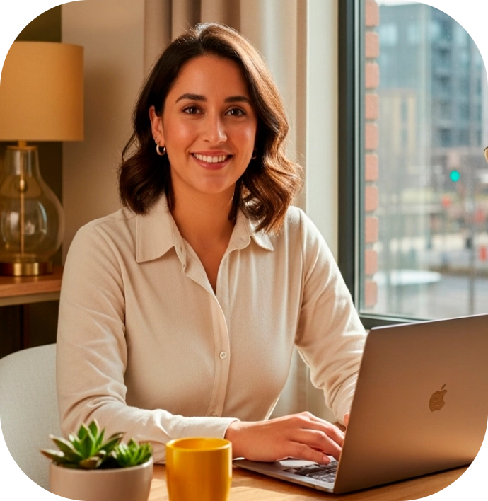 Mujer feliz con su Crédito Bci con descuento en tasa