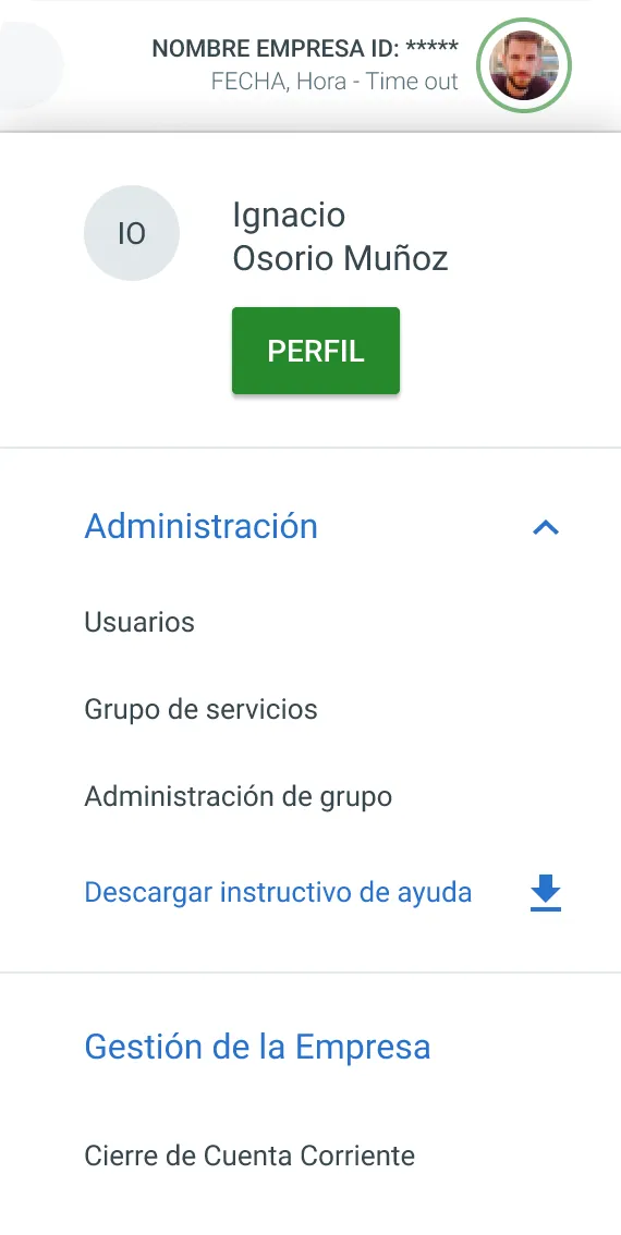 Menú Personal