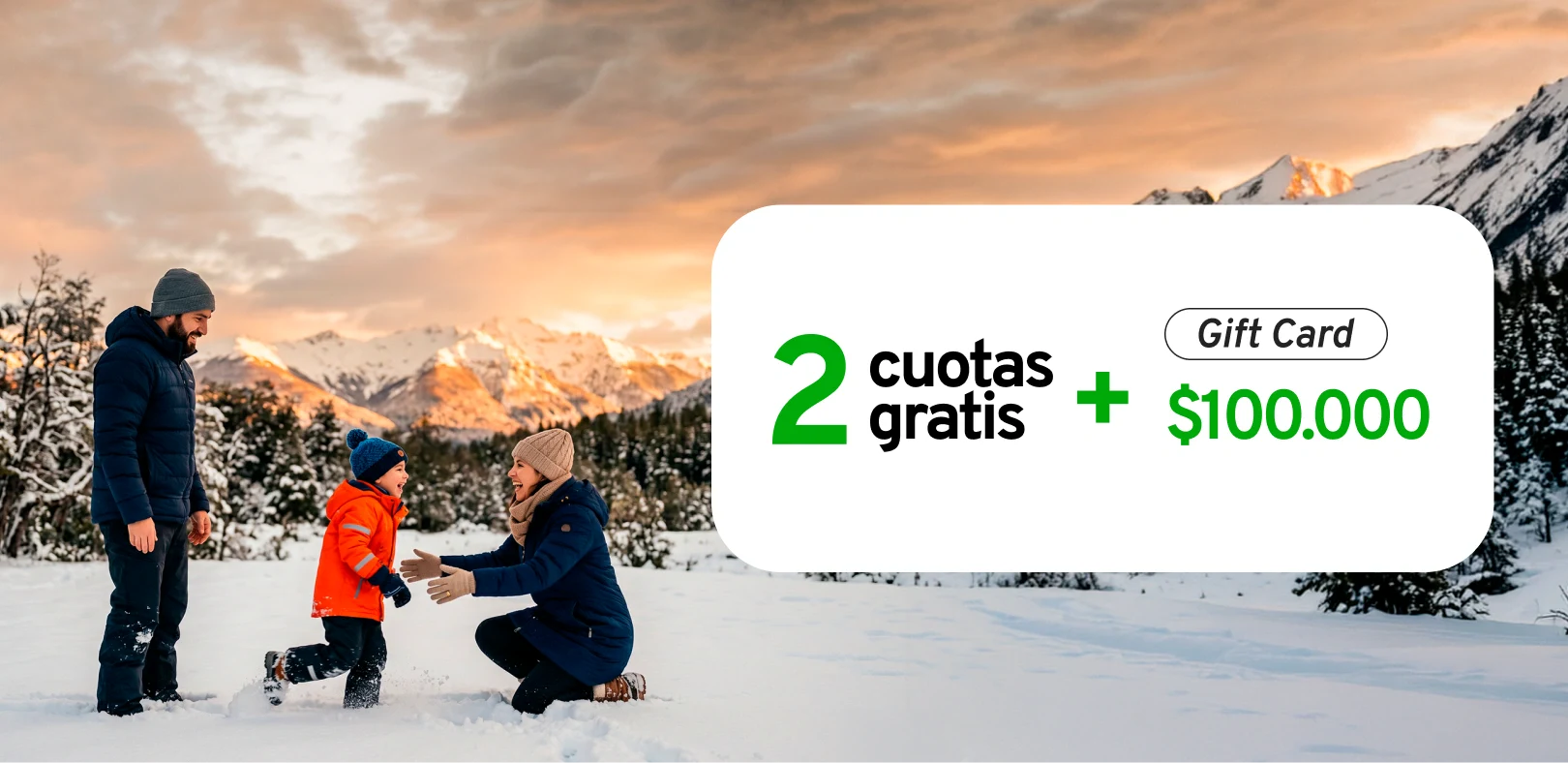 Familia disfrutando de las vacaciones de invierno