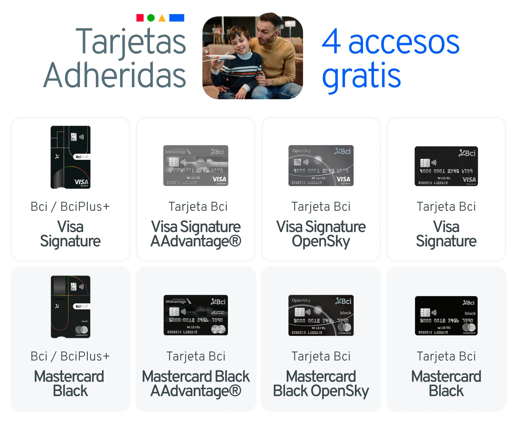 Tarjetas adheridas