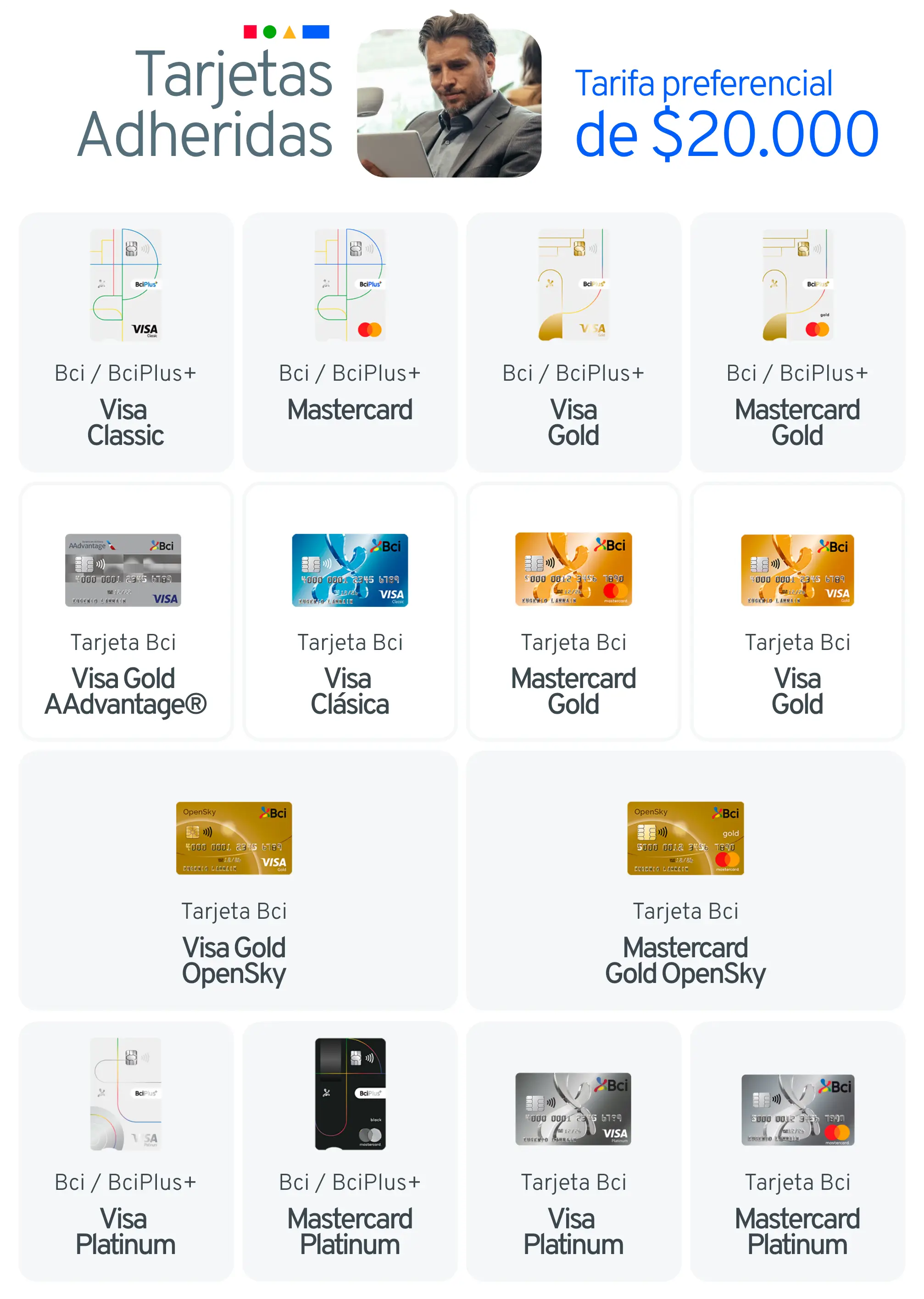 Tarjetas adheridas