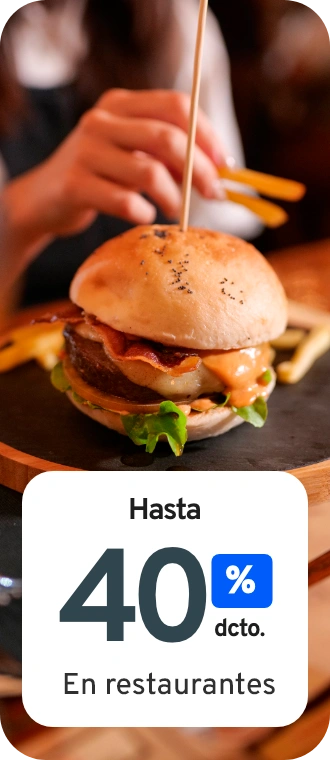 Hasta 40% de descuento en restaurantes