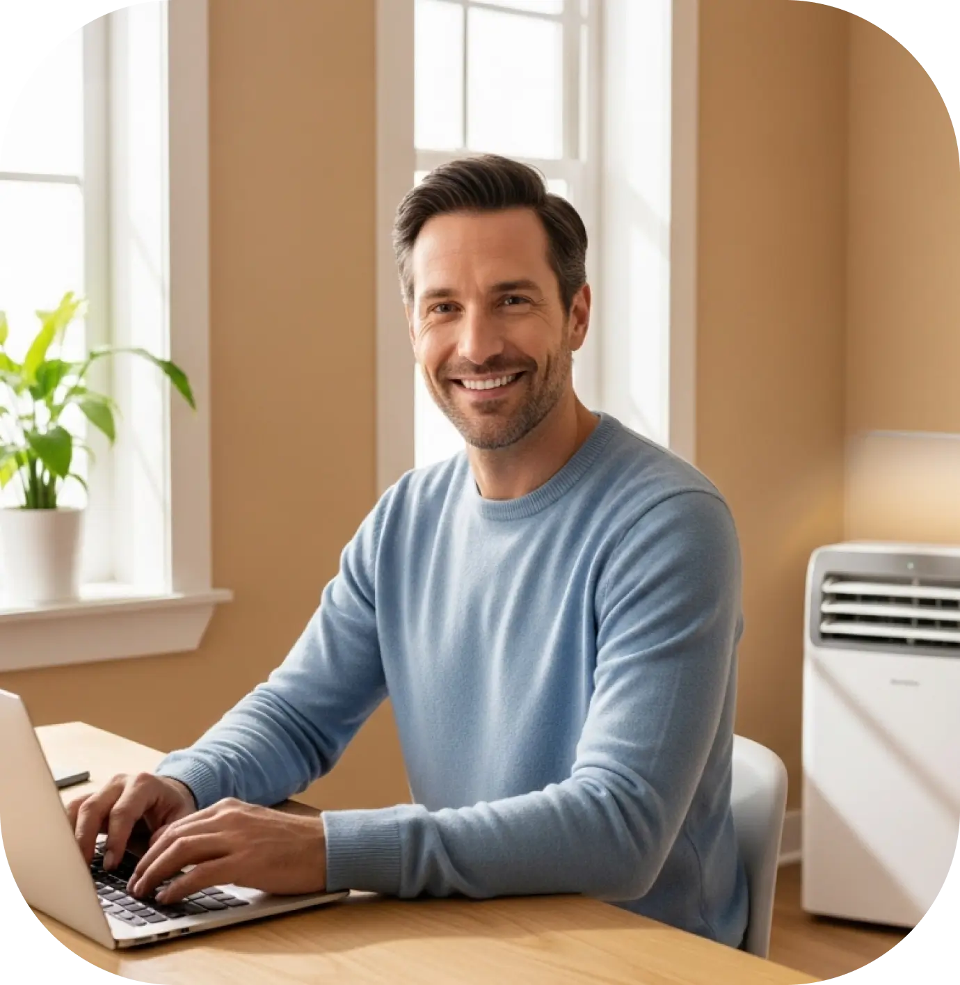 Hombre feliz con su Crédito Bci con descuento en tasa