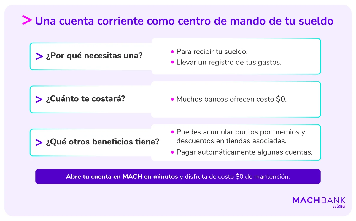Cuenta corriente: el centro de mando de tu sueldo.