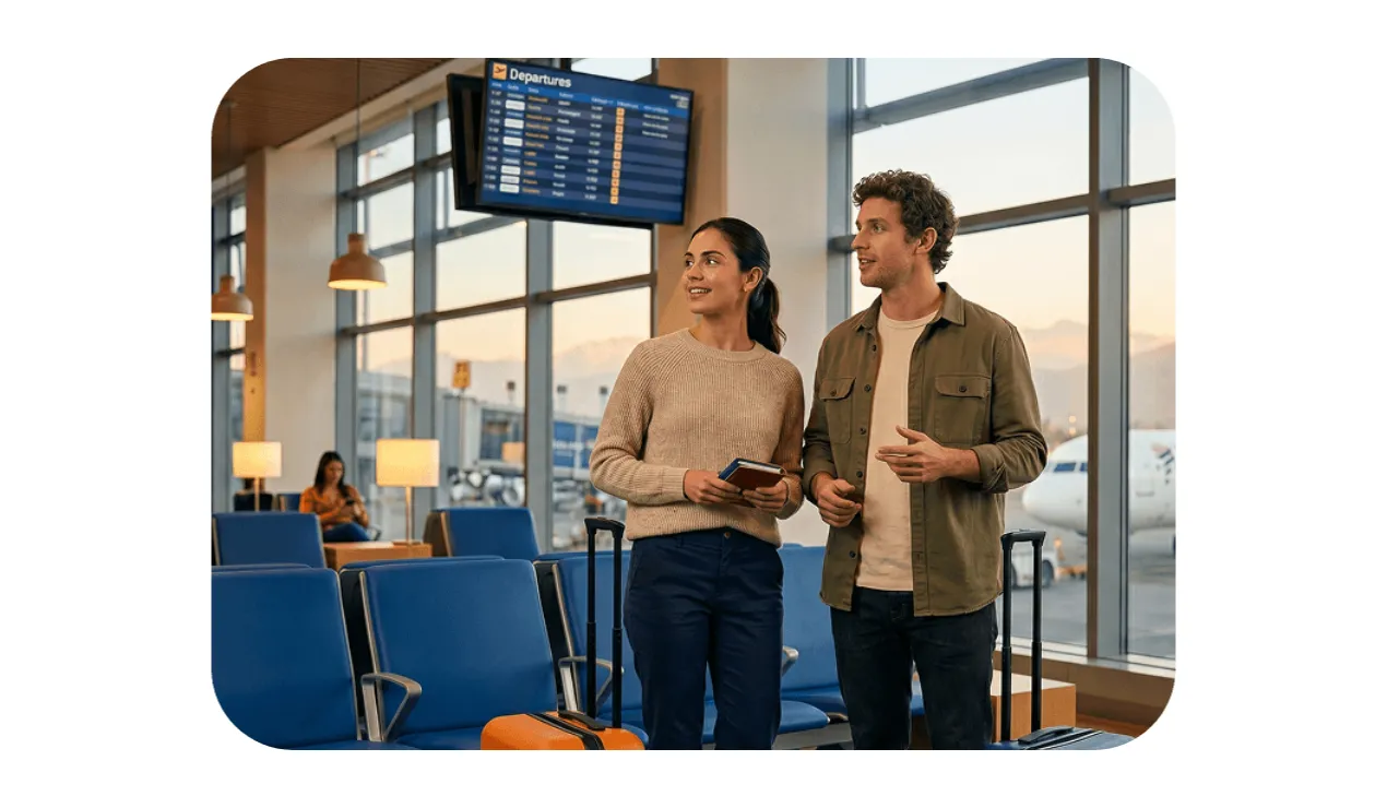 Personas en aeropuerto