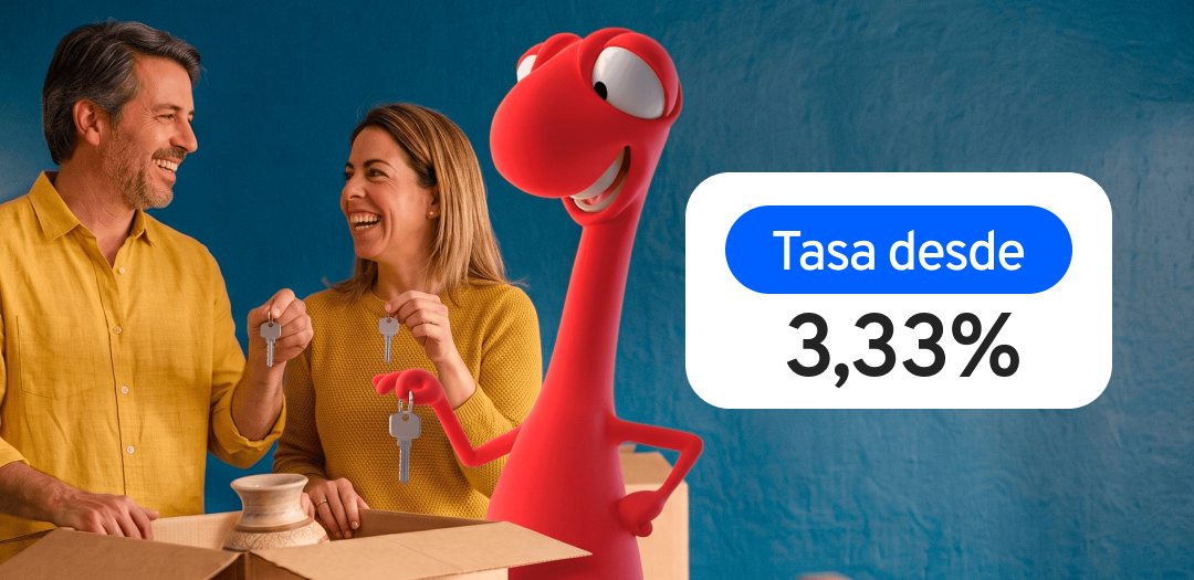 Mujer y hombre junto a Rojo, Tasa desde 3,33%