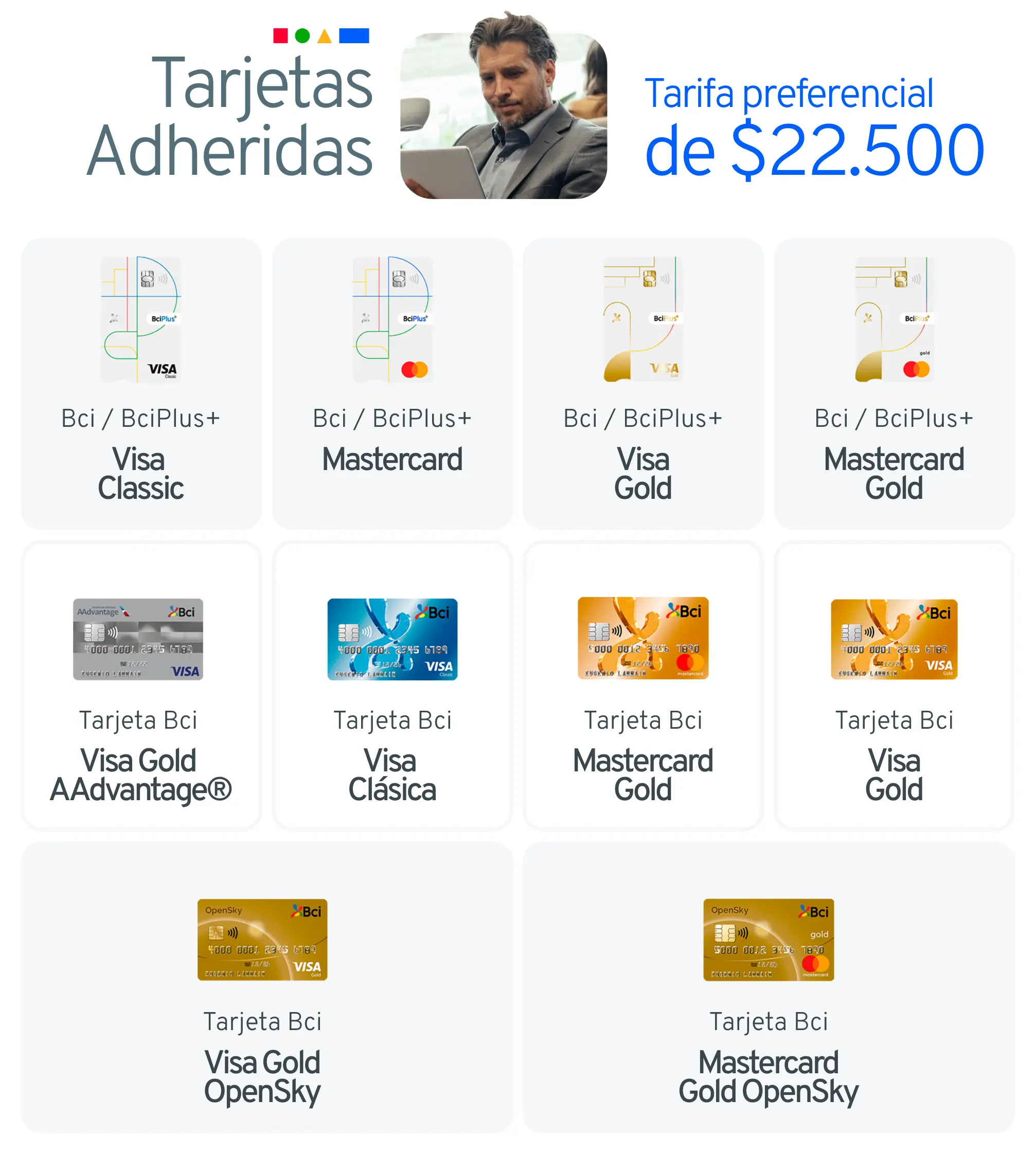 Tarjetas adheridas