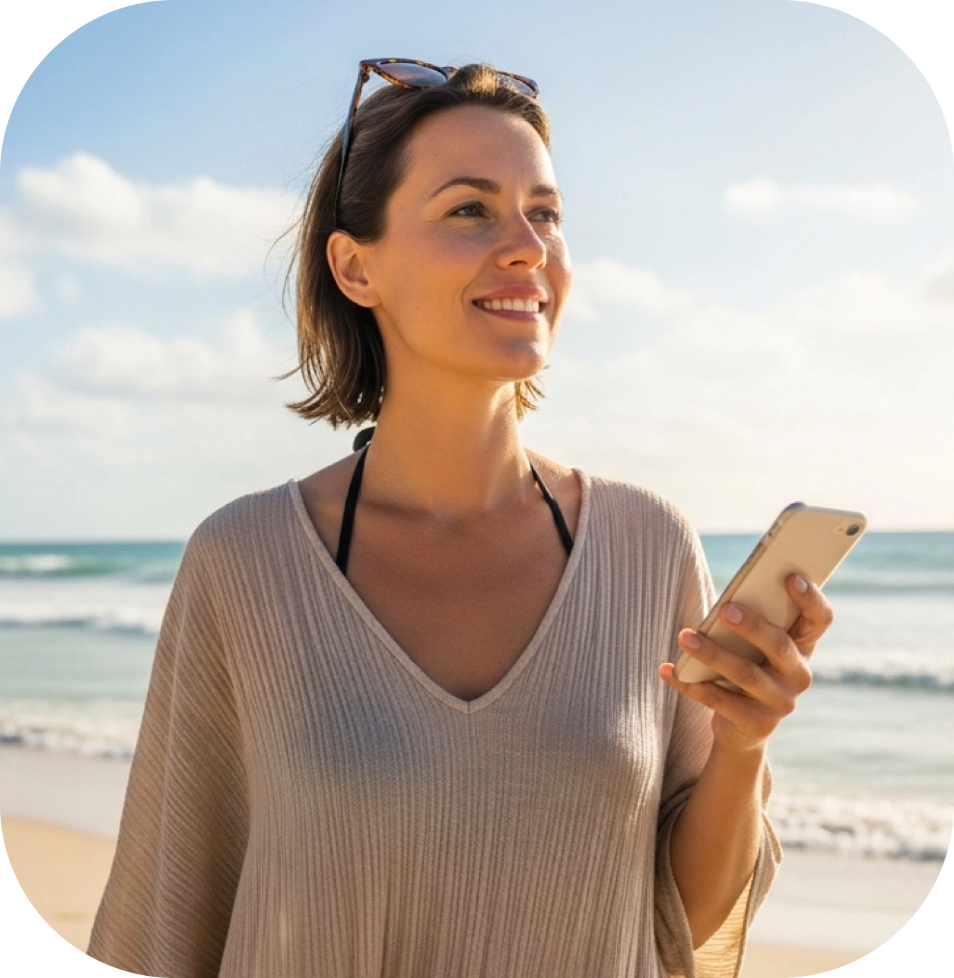 Disfrutando la playa cursando crédito de consumo online