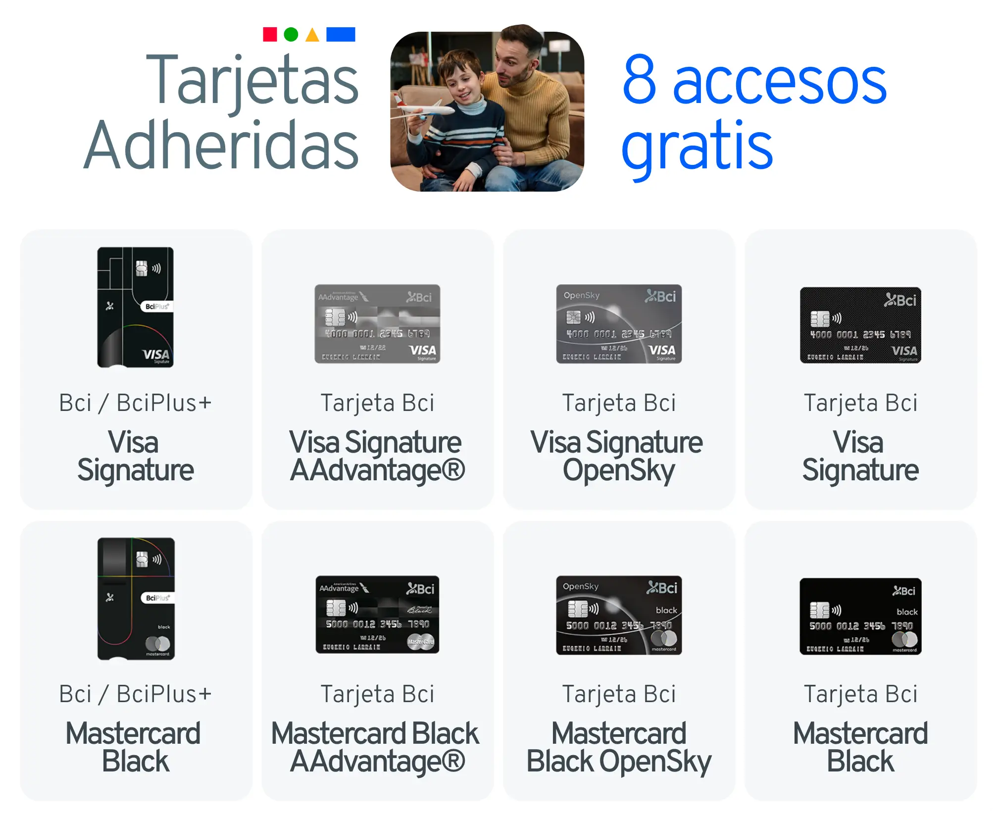 Tarjetas adheridas