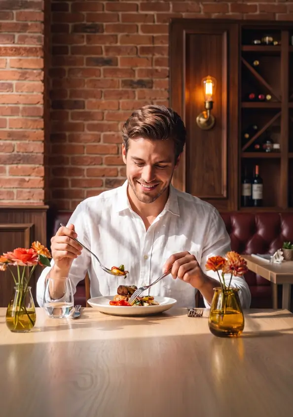 Hombre en Restaurante Preferencial