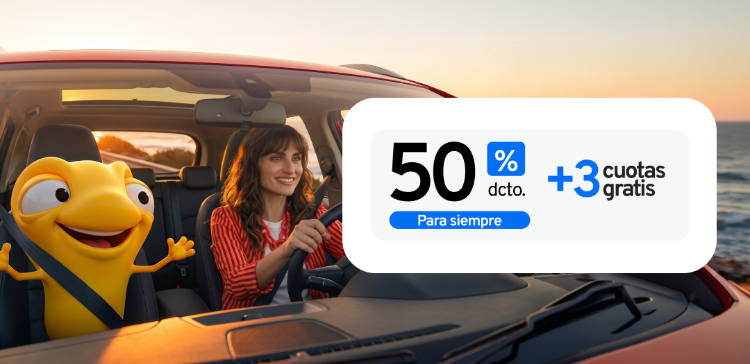 50% de descuento para siempre más 3 cuotas gratis