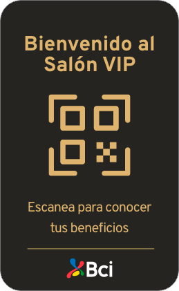 Tarjeta VIP Bci con código QR