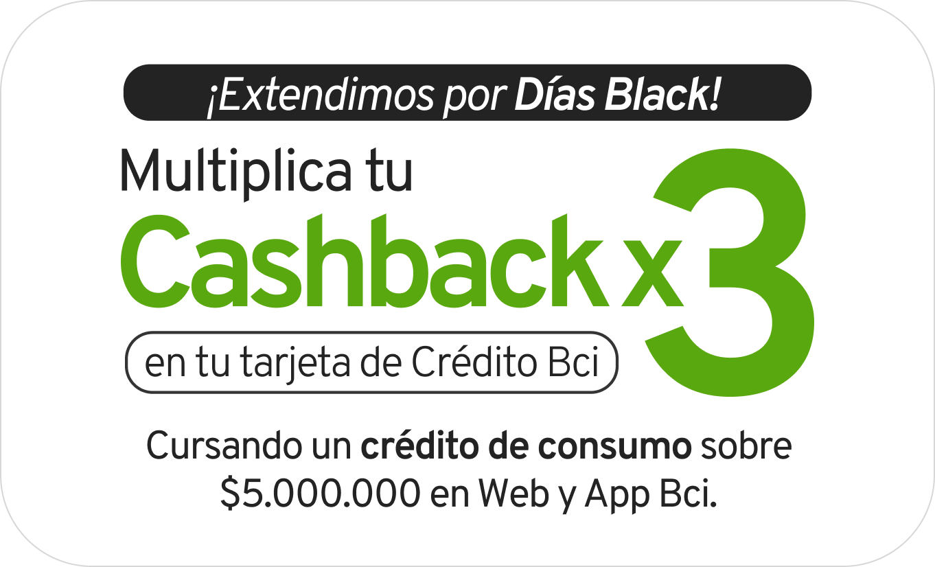 cashback x3 extendimos por Black Days