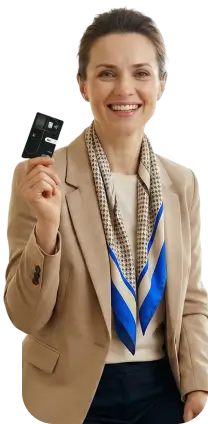 imagen de mujer con Tarjeta de Crédito Bci para Plan Preferencial