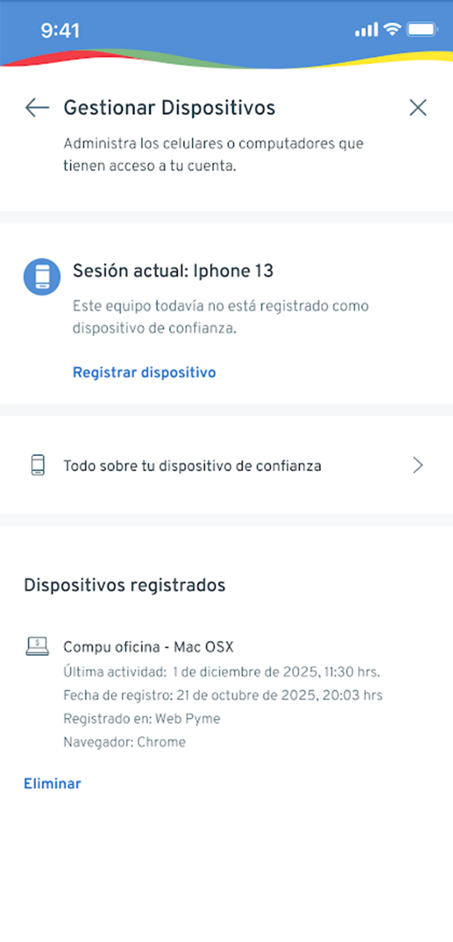 Botón Registrar dispositivo
