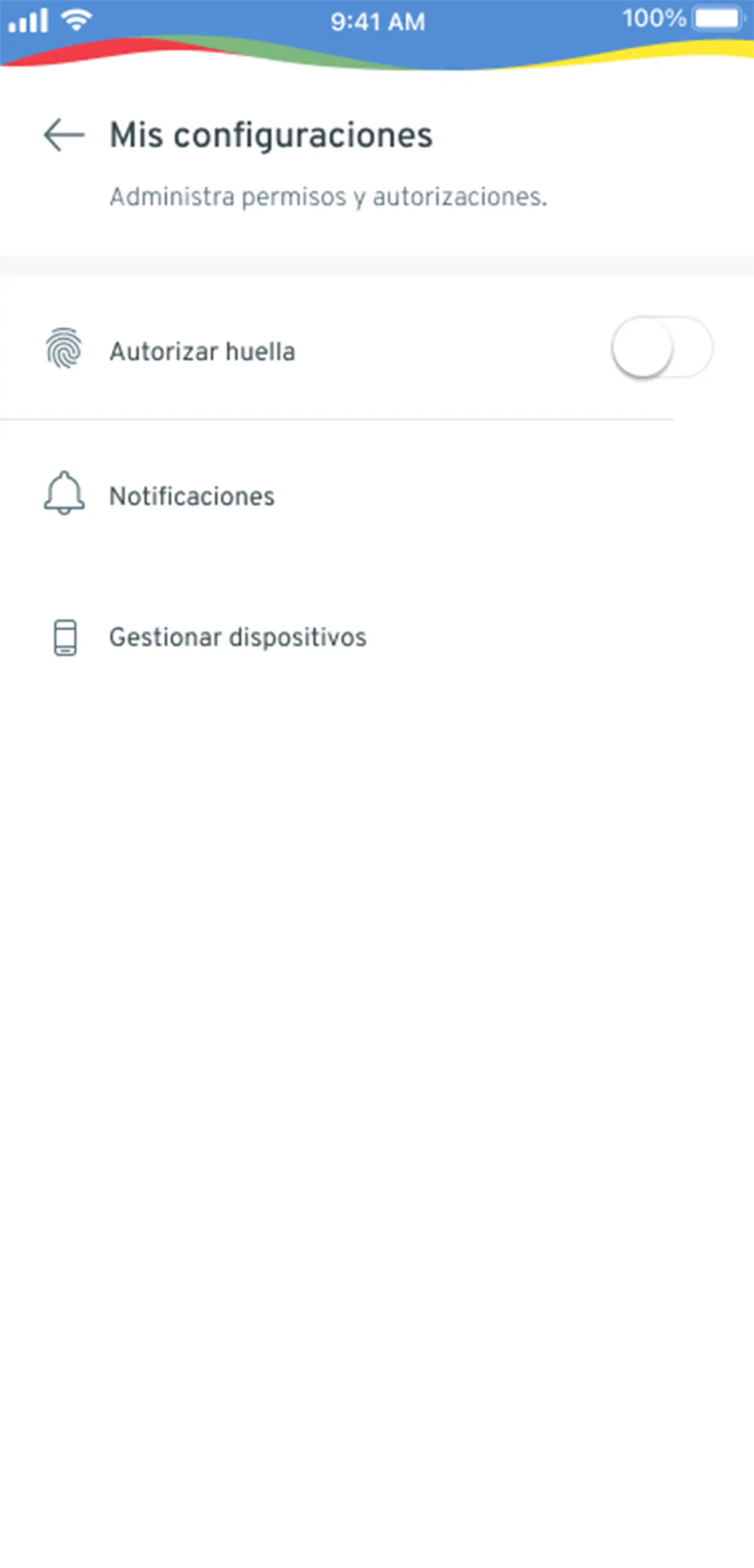 Mis configuraciones con la opción Gestionar dispositivos