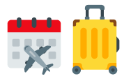 Iconos calendario y maleta